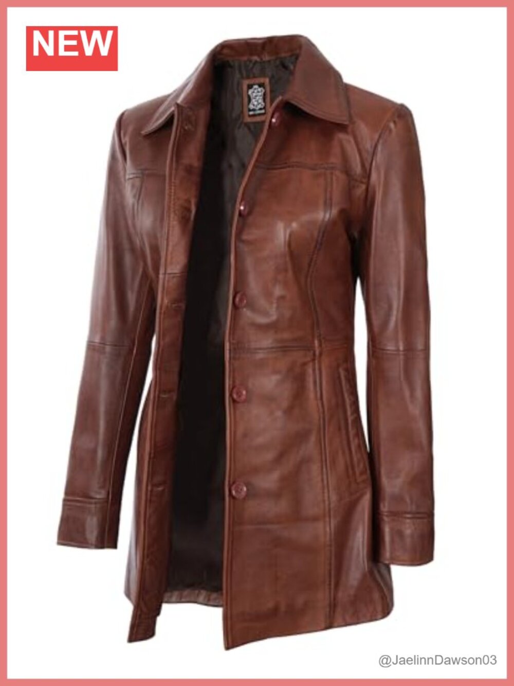 Real Lambskin Leather Car Coat Button Front Shirt Collar Women